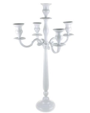 Candelabra - Tabletop - 5 Arm - White